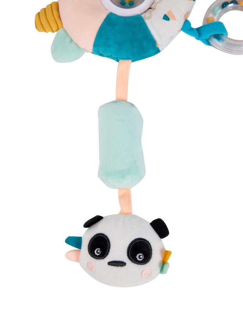 Eurekakids Cucu Big Sensory Hanging Toy w/ Rattle and Teether | For Strollers, Cribs, Playpen | For auditory stimulation, hand-eye coordination and sensory development | For 0M+