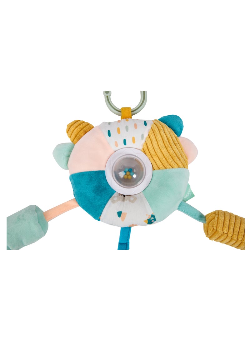 Eurekakids Cucu Big Sensory Hanging Toy w/ Rattle and Teether | For Strollers, Cribs, Playpen | For auditory stimulation, hand-eye coordination and sensory development | For 0M+
