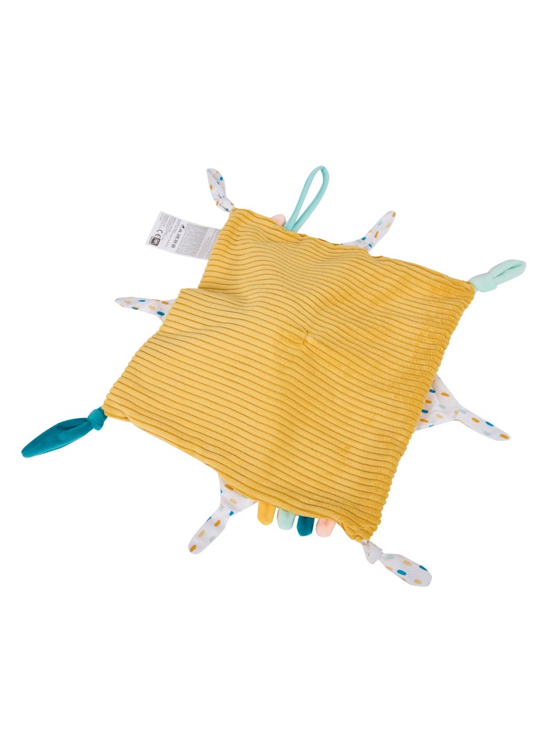 Eurekakids Cucu Doudou Baby Comforter Cuddle Cloth | Baby's Security Blanket | Sensory Develompent, Touch Development and Visual Stimulation | With Pacifier Clip | Lion | For 0M