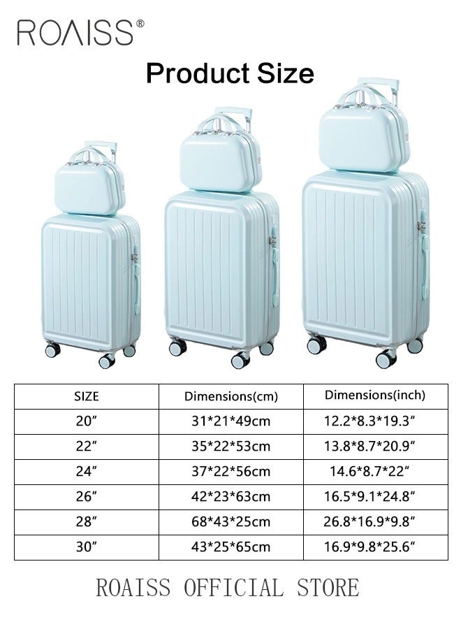 Universal Wheels Suitcase Combination Unisex Large Capacity Durable Hardshell Trolley for Women and Men Travel Luggage Password Box with Little Handbox in Vitality Colors