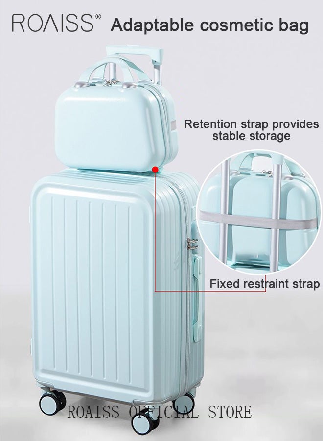 Universal Wheels Suitcase Combination Unisex Large Capacity Durable Hardshell Trolley for Women and Men Travel Luggage Password Box with Little Handbox in Vitality Colors