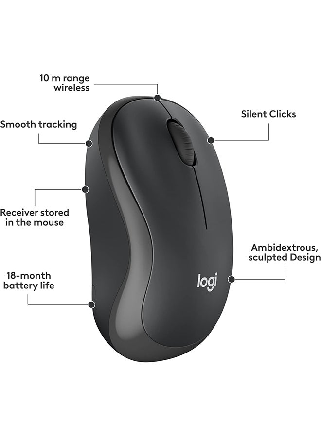 MK295 Silent Wireless Mouse & Keyboard Combo with SilentTouch Technology, Full Numpad, Advanced Optical Tracking, Lag-Free Wireless, 90% Less Noise, EN Keyboard - Graphite