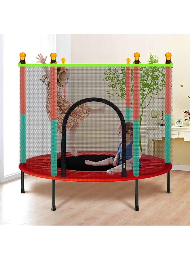 Kids Trampoline with Safety Enclosure Net - 5FT Trampoline for Toddlers Indoor and Outdoor - Parent-Child Interactive Game Fitness Trampoline Toys For Gift