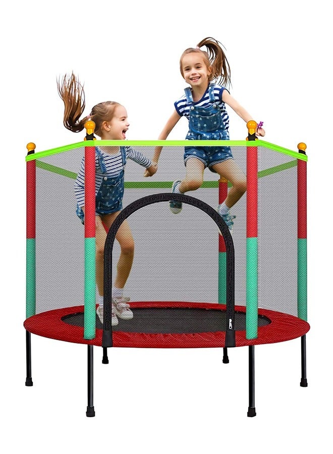 Kids Trampoline with Safety Enclosure Net - 5FT Trampoline for Toddlers Indoor and Outdoor - Parent-Child Interactive Game Fitness Trampoline Toys For Gift