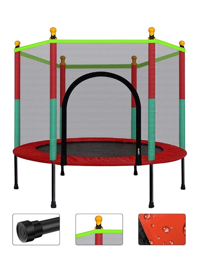 Kids Trampoline with Safety Enclosure Net - 5FT Trampoline for Toddlers Indoor and Outdoor - Parent-Child Interactive Game Fitness Trampoline Toys For Gift