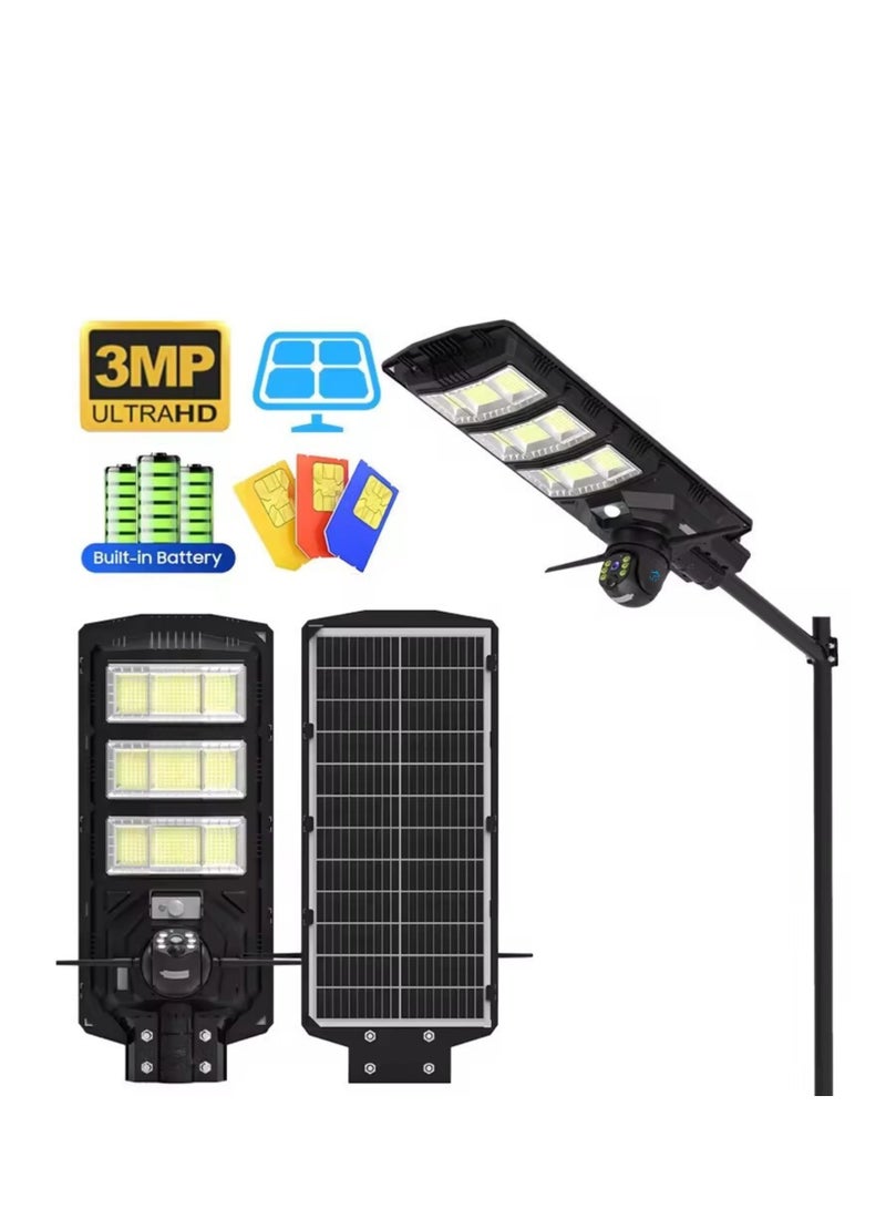 Solar Street Light Outdoor With 3MP Camera All In One Radar Sensor Security CCTV Camera With LED Panel