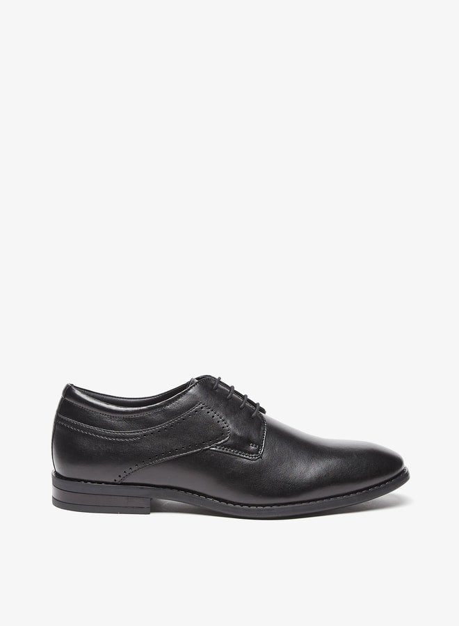 Duchini Men's Solid Derby Shoes with Lace-Up Closure