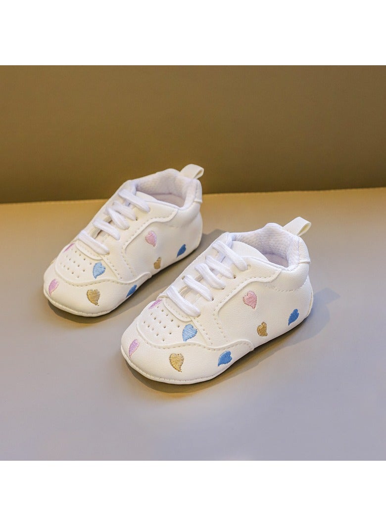 Soft-Soled Velcro Baby White Shoes For Boys And Girls