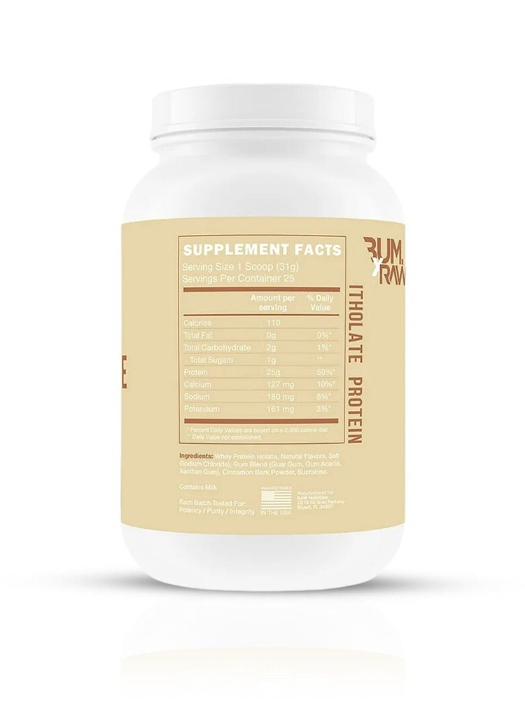RAW CBUM Itholate Protein - Chris Bumstead's Elite Whey Isolate, Zero Fat, Supreme Digestibility, Champion-Grade Muscle Nutrition - Cinnamon Crunch Cereal, 25 Servings