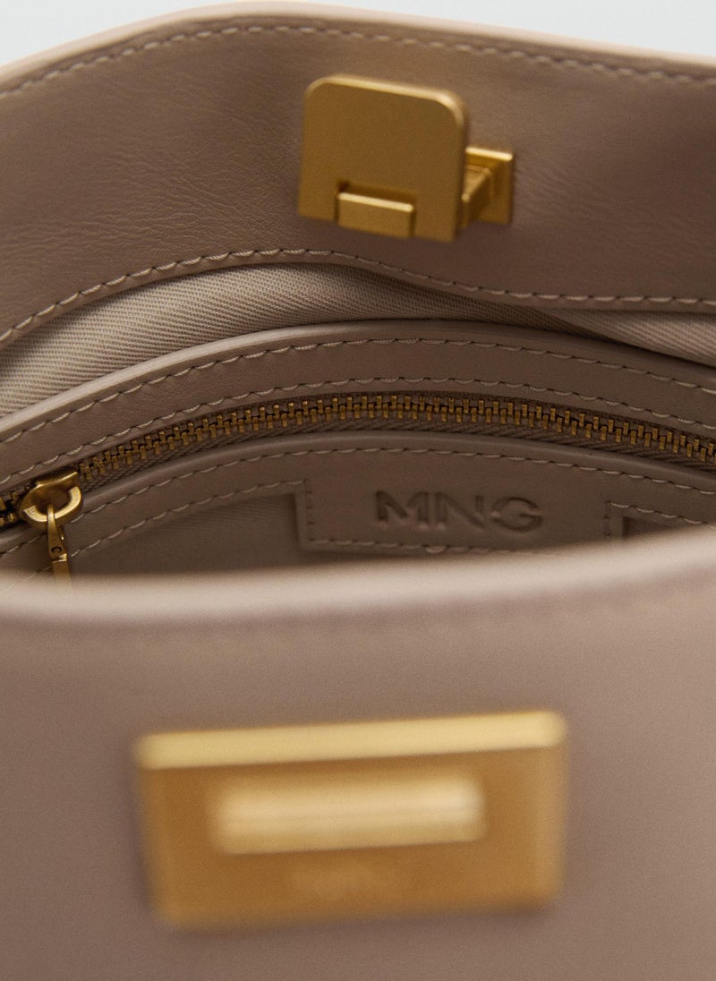 Metallic Detail Mini Shopper Bag