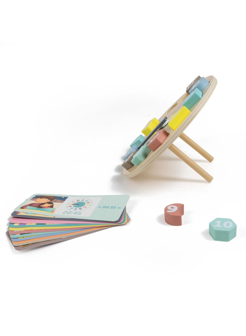 Eurekakids Wooden Clock Puzzle with Activity Cards | Educational Montessori Toy for Toddler and Kids| Learn to Read Time in Digital & Analog Clock | For 3Y+