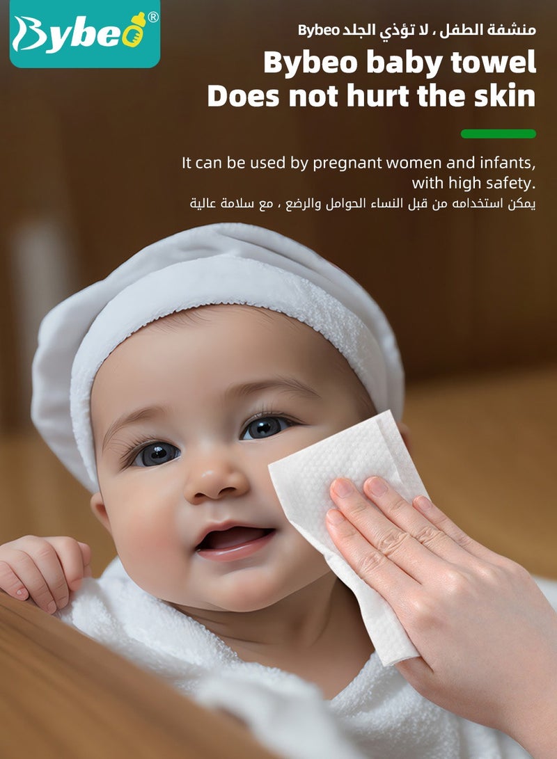 6 Packs Baby Cotton Tissue, Soft Baby Dry Wipe, Wet and Dry Use, Infant Cotton Towel, Made of Pure Cotton, 300 Count Unscented Disposable Facial Cotton Tissues for Baby Sensitive Skin
