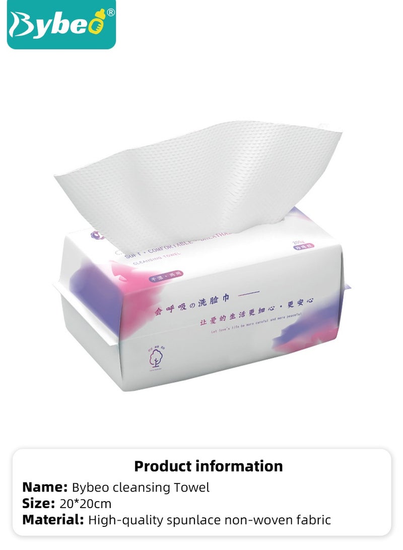 6 Packs Baby Cotton Tissue, Soft Baby Dry Wipe, Wet and Dry Use, Infant Cotton Towel, Made of Pure Cotton, 300 Count Unscented Disposable Facial Cotton Tissues for Baby Sensitive Skin