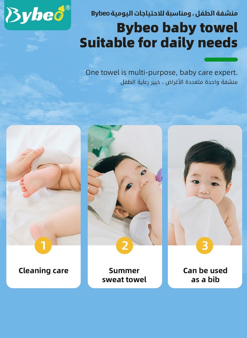 6 Packs Baby Cotton Tissue, Soft Baby Dry Wipe, Wet and Dry Use, Infant Cotton Towel, Made of Pure Cotton, 300 Count Unscented Disposable Facial Cotton Tissues for Baby Sensitive Skin