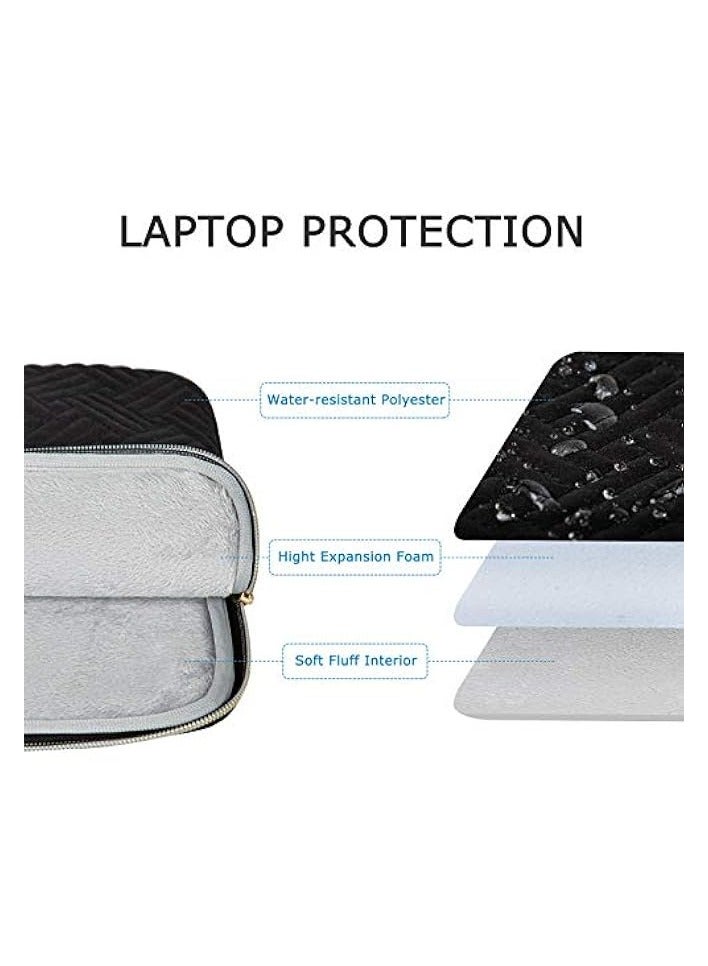 Laptop Sleeve Bag Fits 13-13.3 inch Notebook Computer Water Repellent Protective Case Cover with Pocket, Black