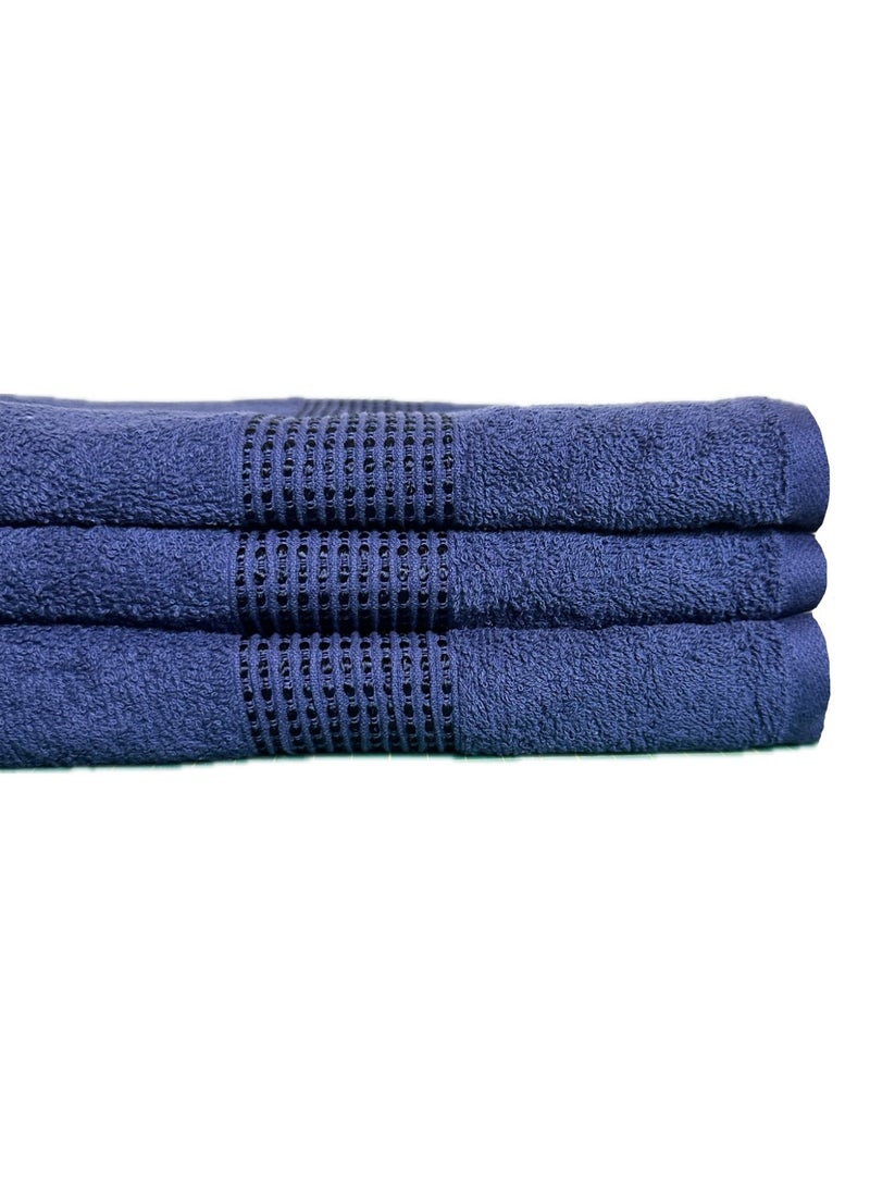 Bath Towels 100% Cotton Ultra Soft, Super Absorbent, Antibacterial Treatment And Dry Quick 430 GSM Terry, Mini Checks, 70 Cm x 140 Cm