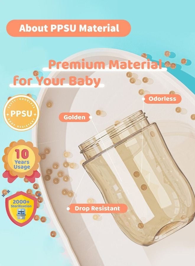 PPSU Baby Sippy Cup Boys and Girls Toddler Straw Cups Kids Water Bottle Spill Proof for School Outdoor Or Indoor BPA Free Easy To Hold 325ml