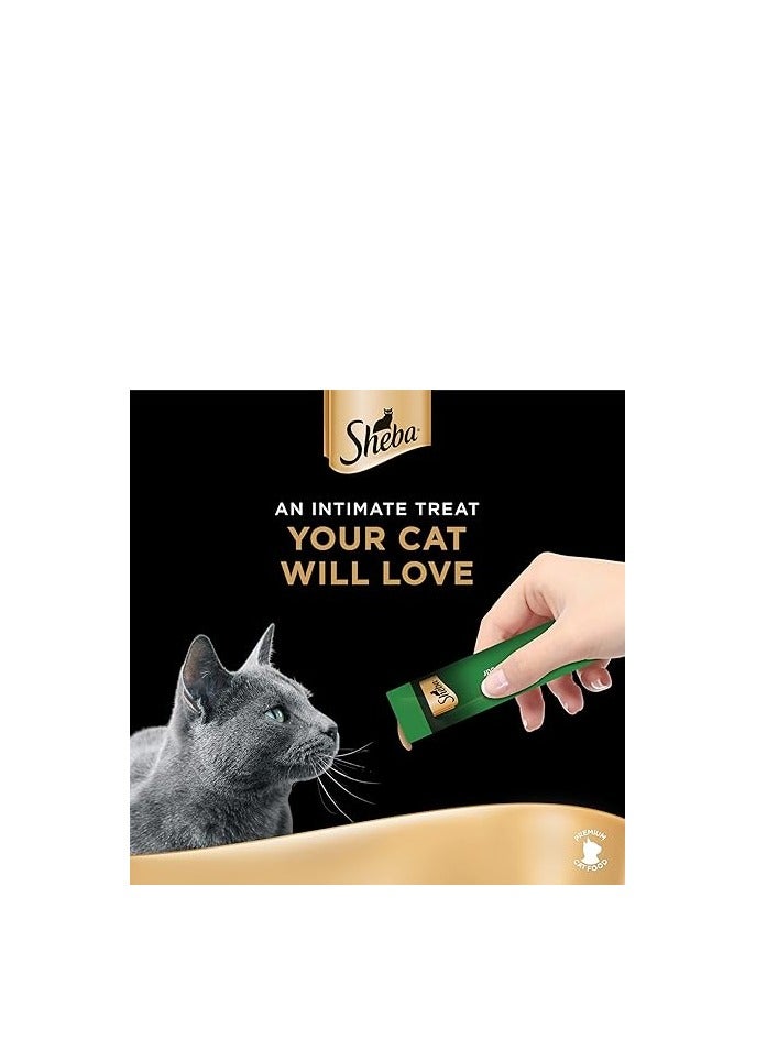 Sheba Cat-Food, Melty Chicken Flavor Creamy Treats Premium Luxurious Indulgence, Fed by Hand for Special Moments so Your Cat Can Find Relish with this Treat, Pack of 48x12g