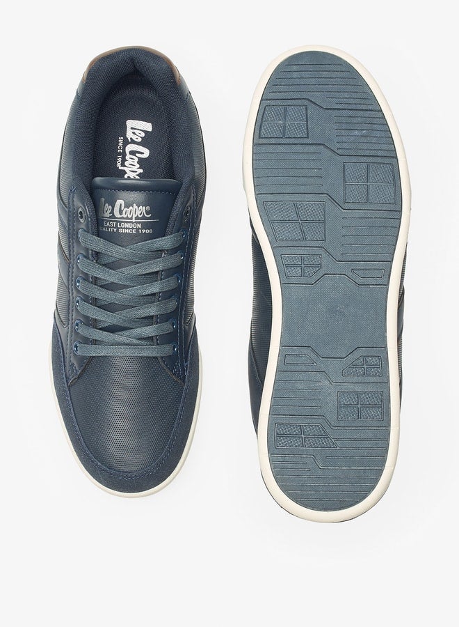 Men's Logo Detail Sneakers with Lace-Up Closure