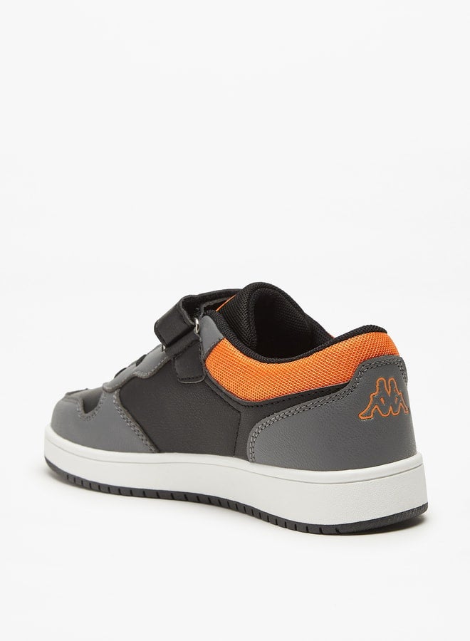 Boys' Colourblock Low-Ankle Sneakers with Hook and Loop Closure