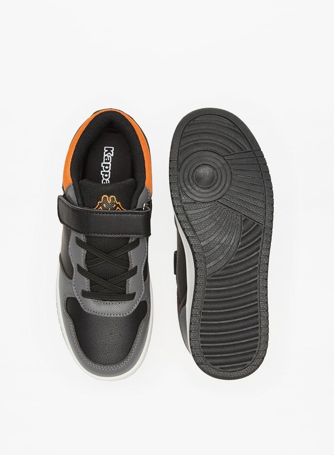 Boys' Colourblock Low-Ankle Sneakers with Hook and Loop Closure