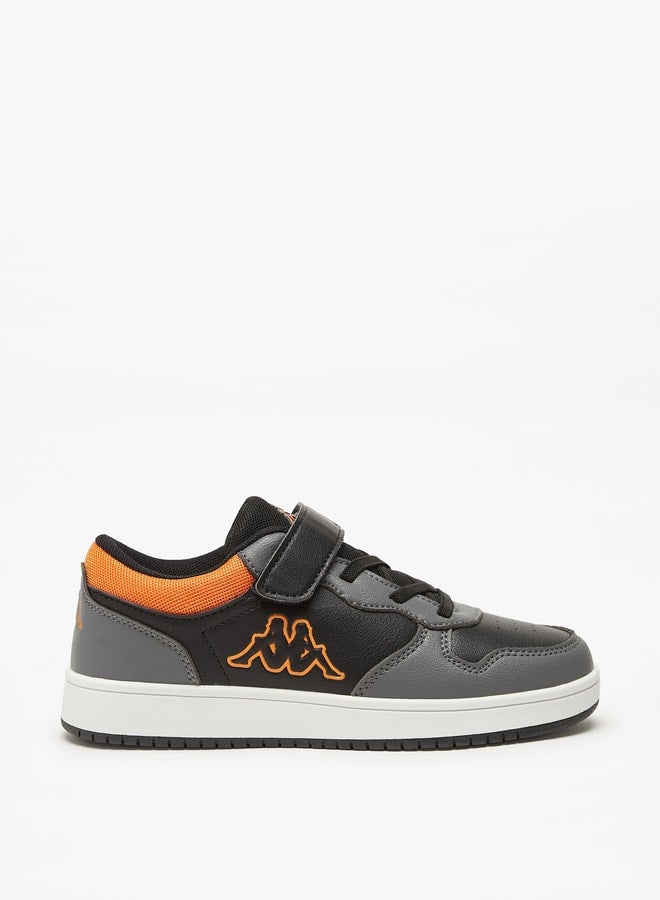 Boys' Colourblock Low-Ankle Sneakers with Hook and Loop Closure