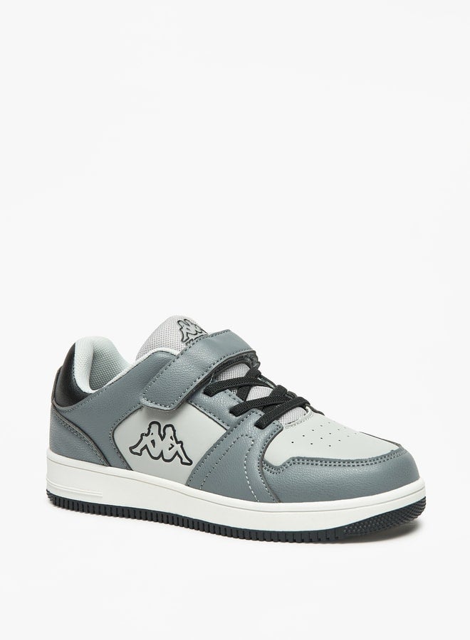 Boys' Panelled Sports Shoes with Hook and Loop Closure