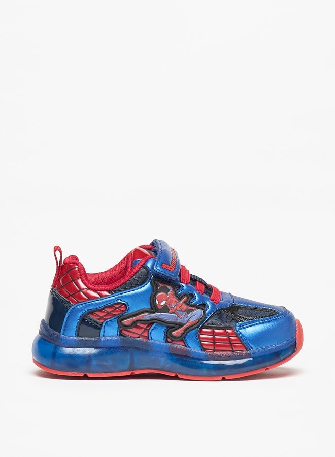 Marvel Spider-Man Print Sneakers with Hook and Loop Closure