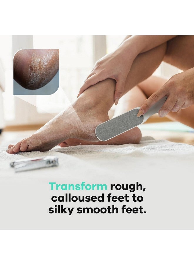 Double Sided Stainless Steel Foot File Coarse And Fine Grit Callus Remover Cracked Heel Repair Professional Foot Care Tool Pedicure Rasp For Wet And Dry Feet