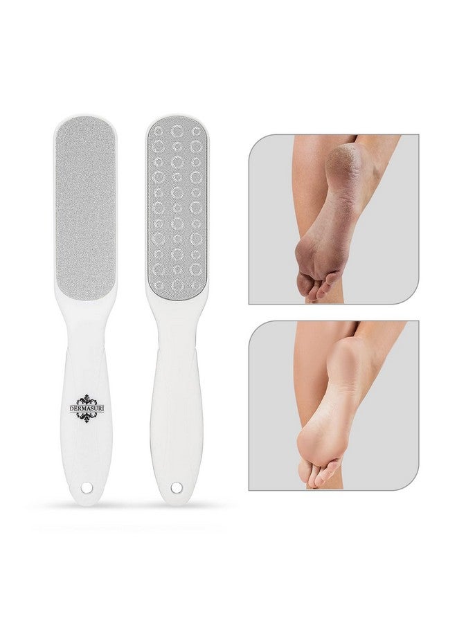 Double Sided Stainless Steel Foot File Coarse And Fine Grit Callus Remover Cracked Heel Repair Professional Foot Care Tool Pedicure Rasp For Wet And Dry Feet