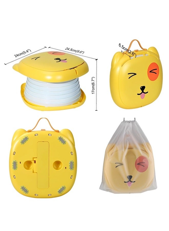 Portable Potty for Kids Foldable Travel Toilet Training Seat,Potty Training Toilet for Toddler Boys and Girls with Storage Bag,Potty Training Toilet for Car,Camping,Outdoor,Indoor(Yellow)