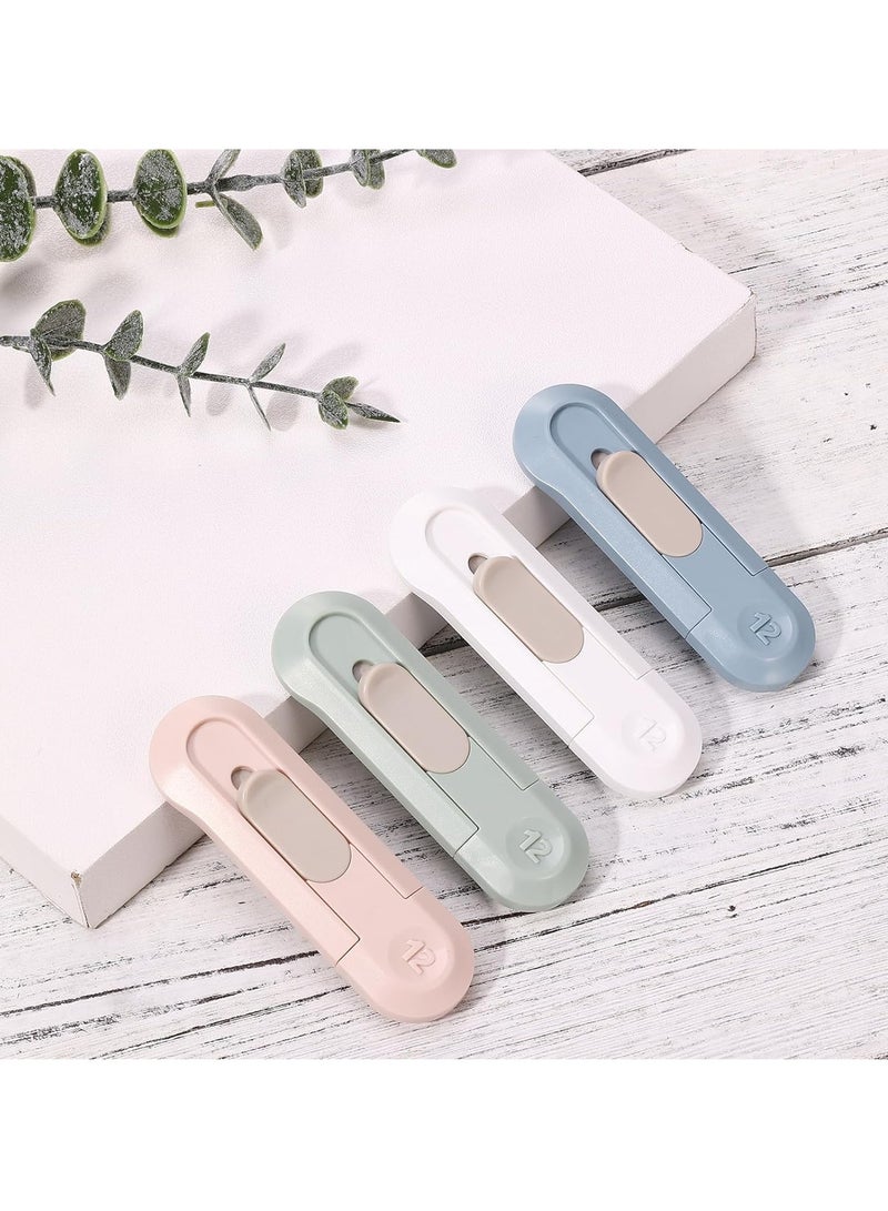 Utility Knife, 8 Pack Retractable Letter Opener, Mini Box Cutter, Compact Cardboard Cutter Razor Knife, Cute Box Cutters for Paper Package Envelope Mail Arts Crafts Office Home Use