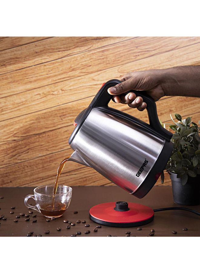 1.8L Electric Kettle - Stainless Steel Body| Auto Shut-Off & Boil-Dry Protection | Heats up Quickly & Easily, Fashionable Design| Boil for Water, Tea & Coffee Maker 1.8 L 1500 W GK38042 Silver/Black