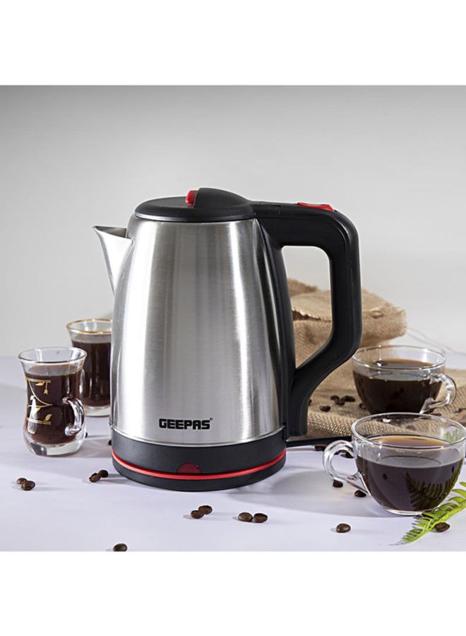 1.8L Electric Kettle - Stainless Steel Body| Auto Shut-Off & Boil-Dry Protection | Heats up Quickly & Easily, Fashionable Design| Boil for Water, Tea & Coffee Maker 1.8 L 1500 W GK38042 Silver/Black