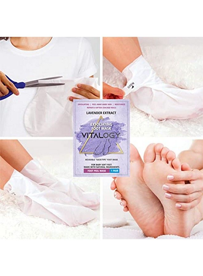 Foot Peel Mask for Dead Skin Removal 2 Pairs | Exfoliating Foot Mask Peeling Feet Mask | Foot Hydrating Sock Pedicure Essential | Make Your Feet Baby Soft Repair Rough Heels Lavender (2 Pairs)