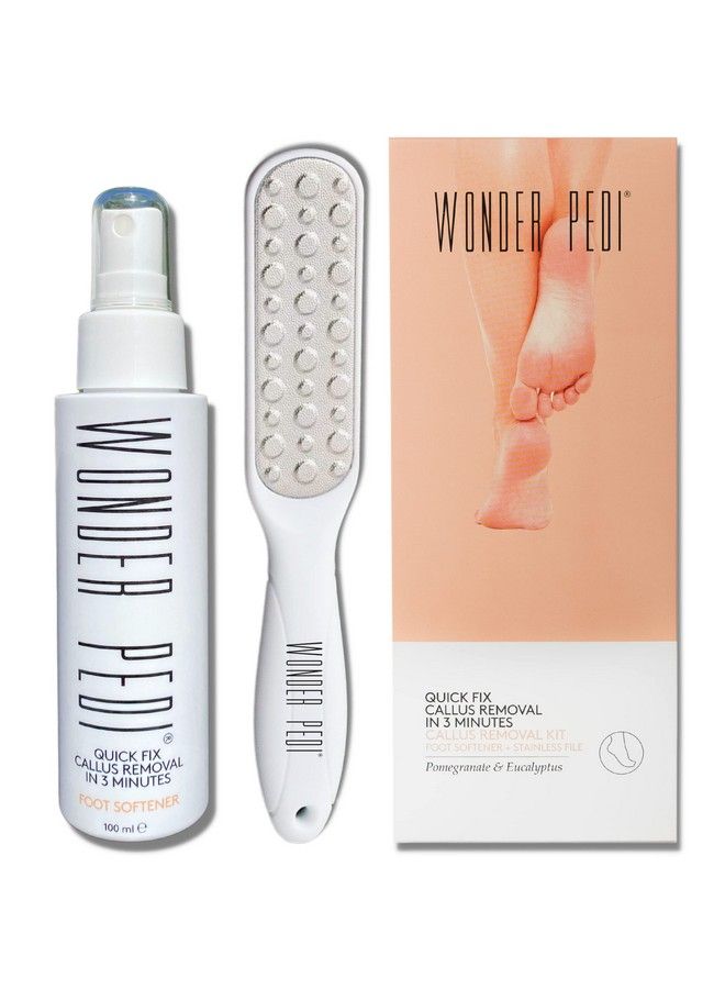 Feet Callus Remover Instant Exfoliating Peel Foot Spray Cracked Heels Softener Metal Foot File Scrubber Dead Skin Remover Professional Spa Pedicure. Wonder Pedi