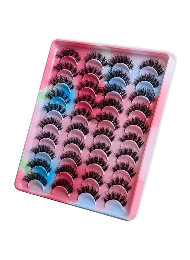 20 Pairs False Eyelashes, Imitation Mink False Eyelashes, Lightweight Natural Volume False Eyelashes Extension, Soft Curly Fake Lashes, Reusable Self Adhesive Lashes Fake Eye Lashes for Daily Wear