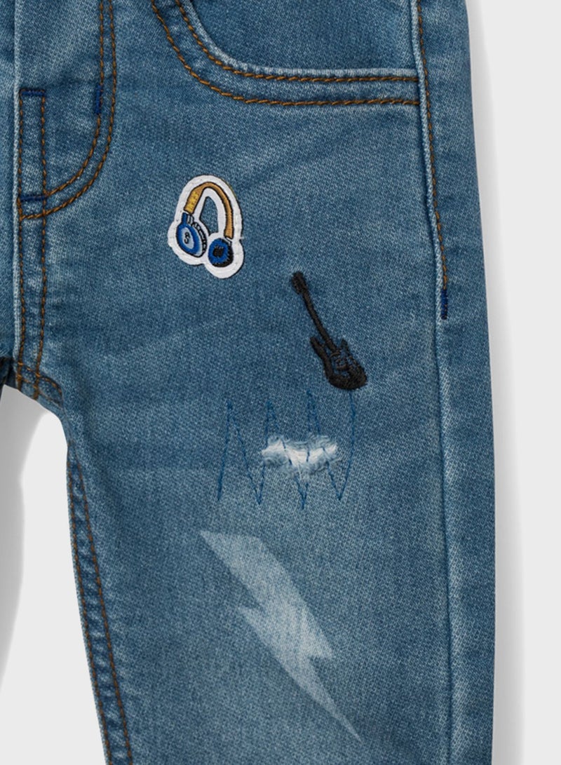 Kids Embroidered Jeans