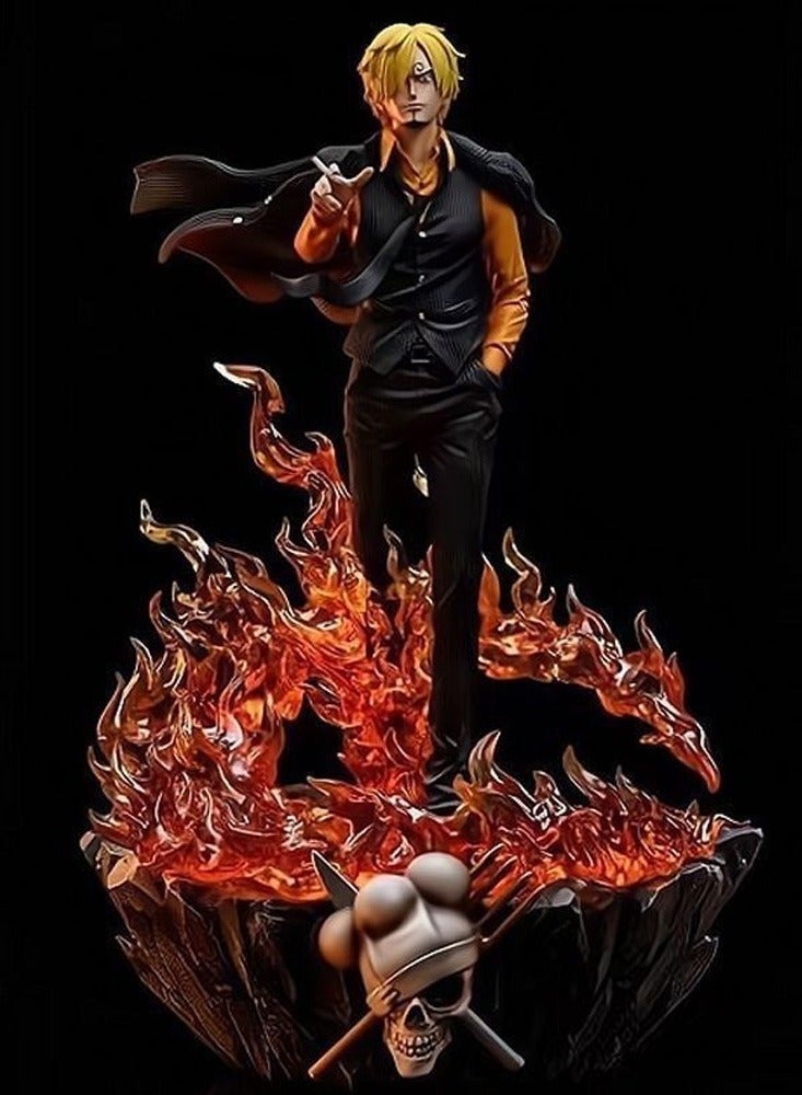 One Piece Figure Model Hot-Blooded Sanji Standing Scene Statue Ornament Gift