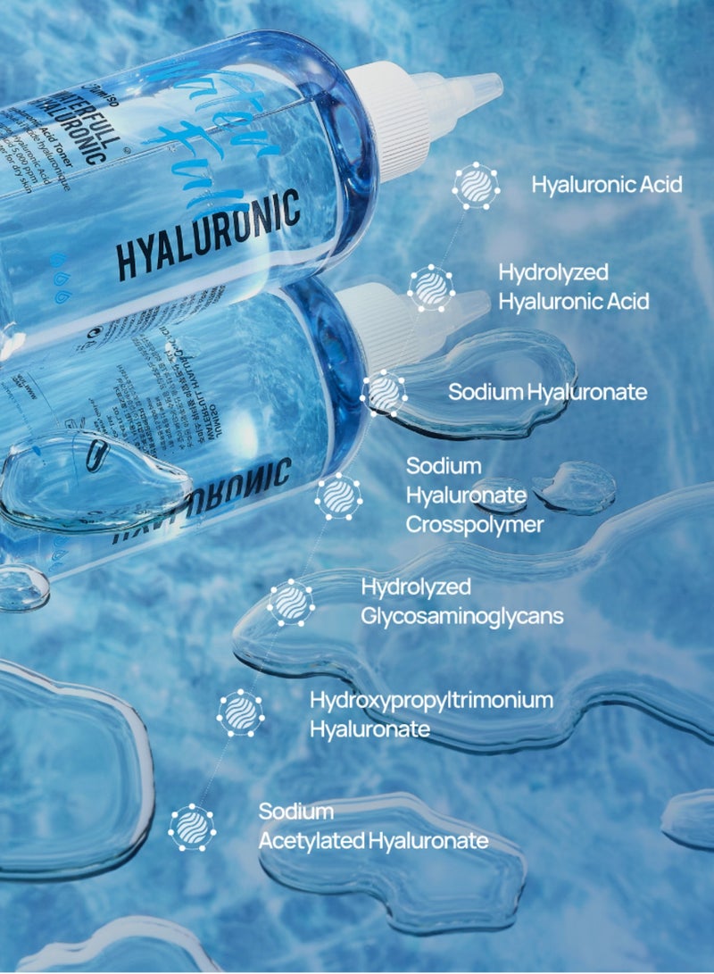 Jumiso Waterfull Hyaluronic Set: Hydrating Toner 250ml, Acid Serum 50ml, and Size Up Hyaluronic Cream 100ml