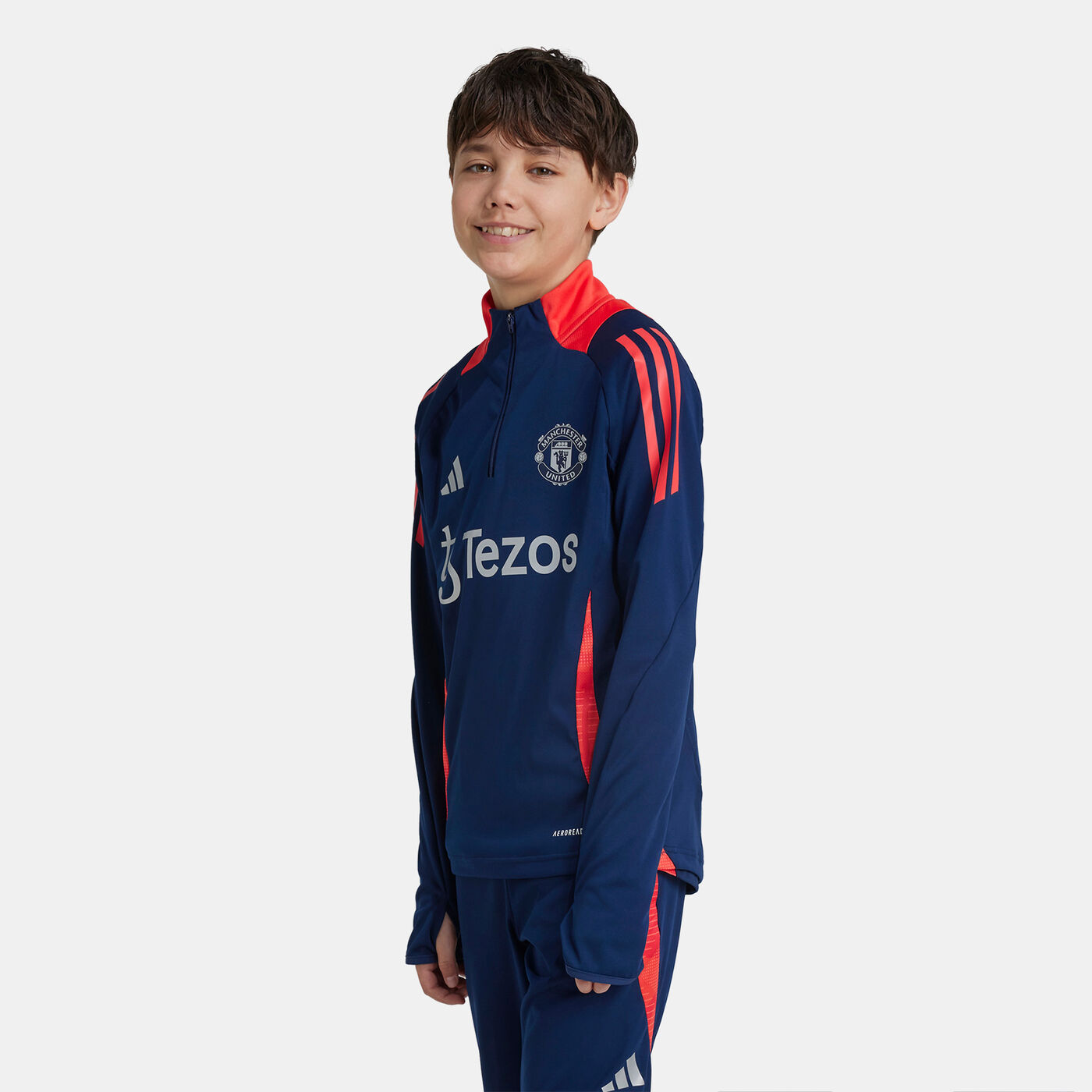 Kids' Manchester United Tiro 24 Training 1/4-Zip Football Top