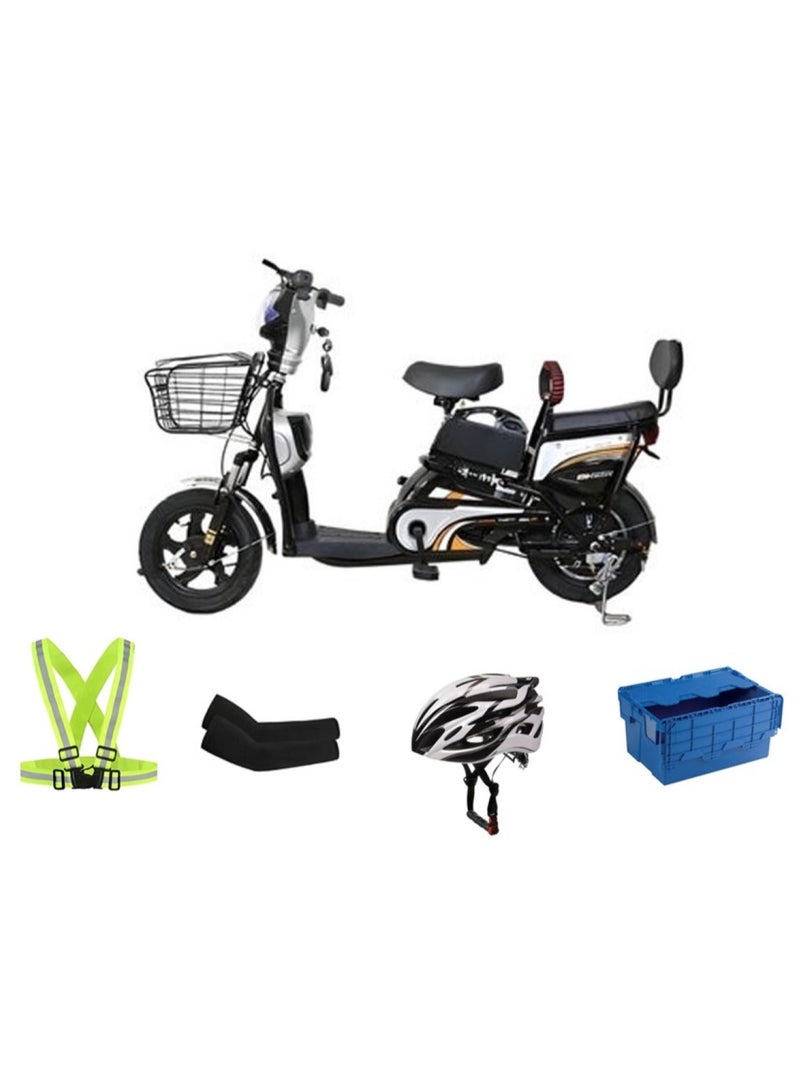 Electric Grocery Bike 16 size Tyre with Freebies Black