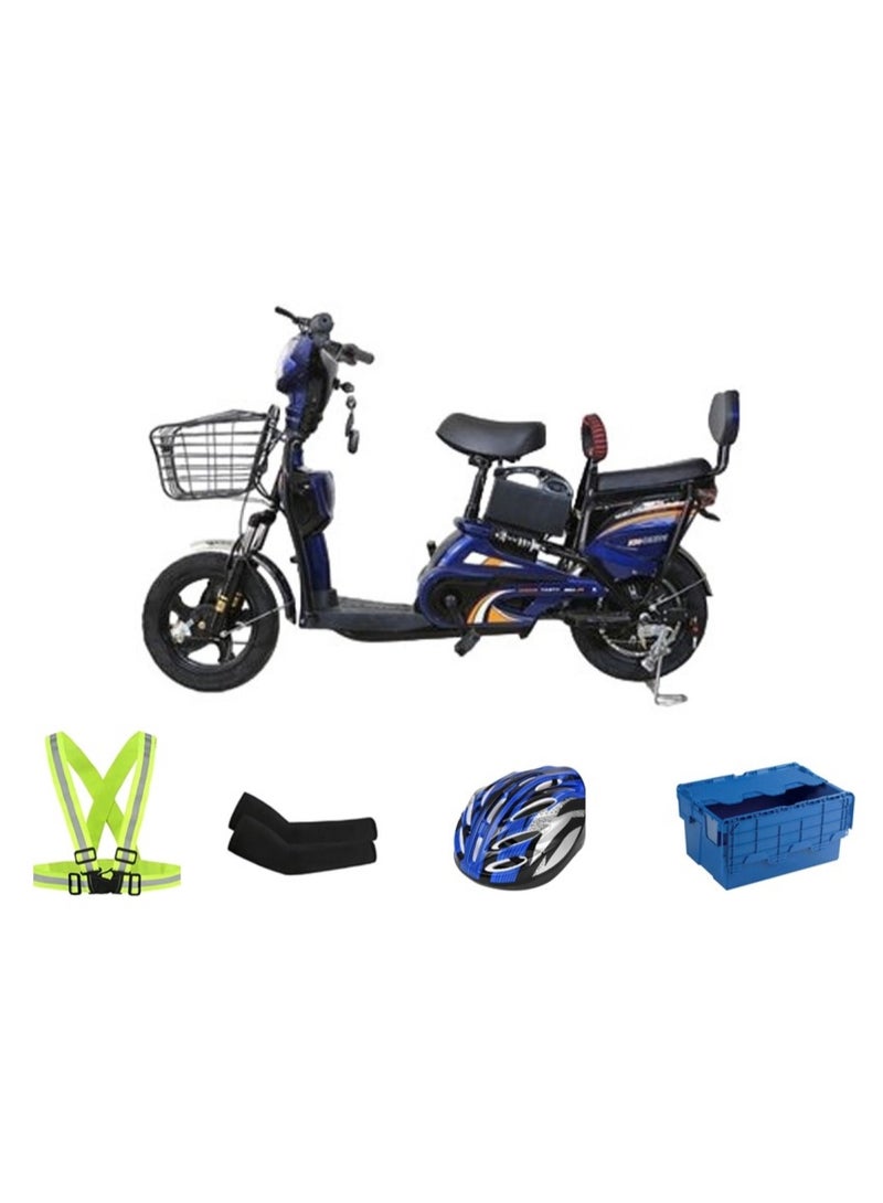 Electric Grocery Bike 16 size Tyre with Freebies Blue