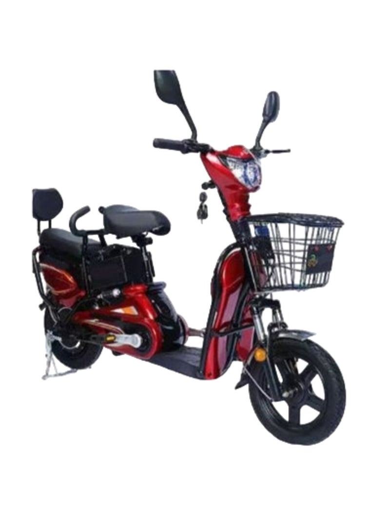 Electric Grocery Bike 16 size Tyre with Freebies Red