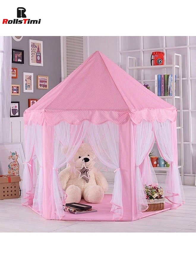 Indoor Tulle Hexagonal Tent Girls Decorated PlayHouse Princess Play Castle Tent Toy House