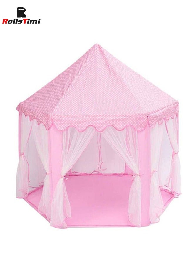 Indoor Tulle Hexagonal Tent Girls Decorated PlayHouse Princess Play Castle Tent Toy House