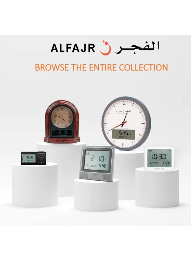 ALFAJR Large Round Wall Ana-Digi Automatic Azan Athan Prayer Clock Qibla Muslim CR-23 (Makkah)