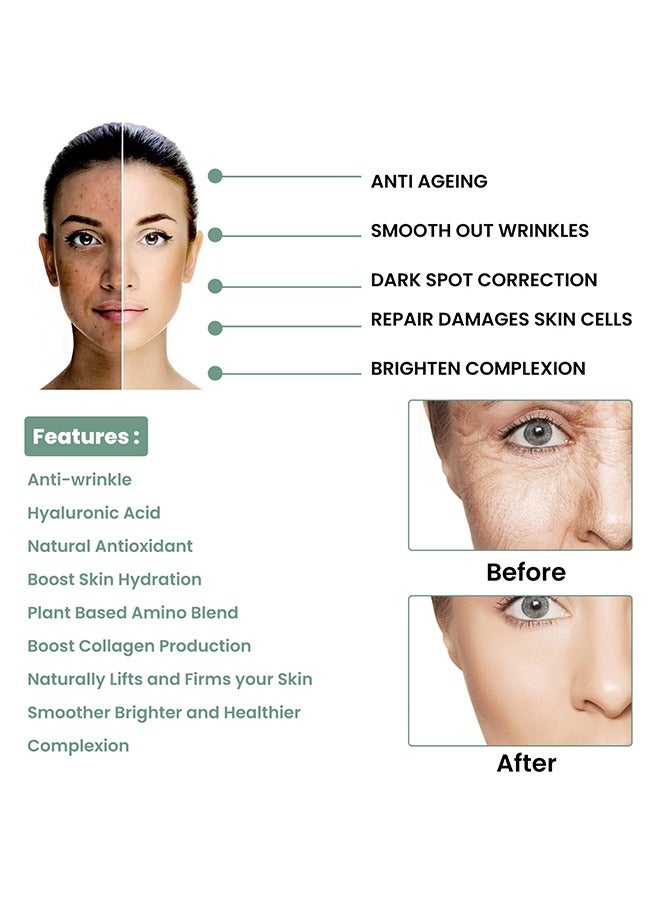 Collagen Boost Hyaluronic Acid -97% Erase Deep Wrinkles And Dark Spots Anti-Aging Daily Serum Thinning Fine Lines