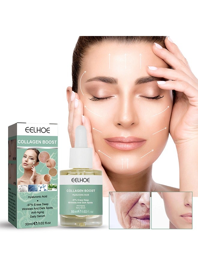 Collagen Boost Hyaluronic Acid -97% Erase Deep Wrinkles And Dark Spots Anti-Aging Daily Serum Thinning Fine Lines