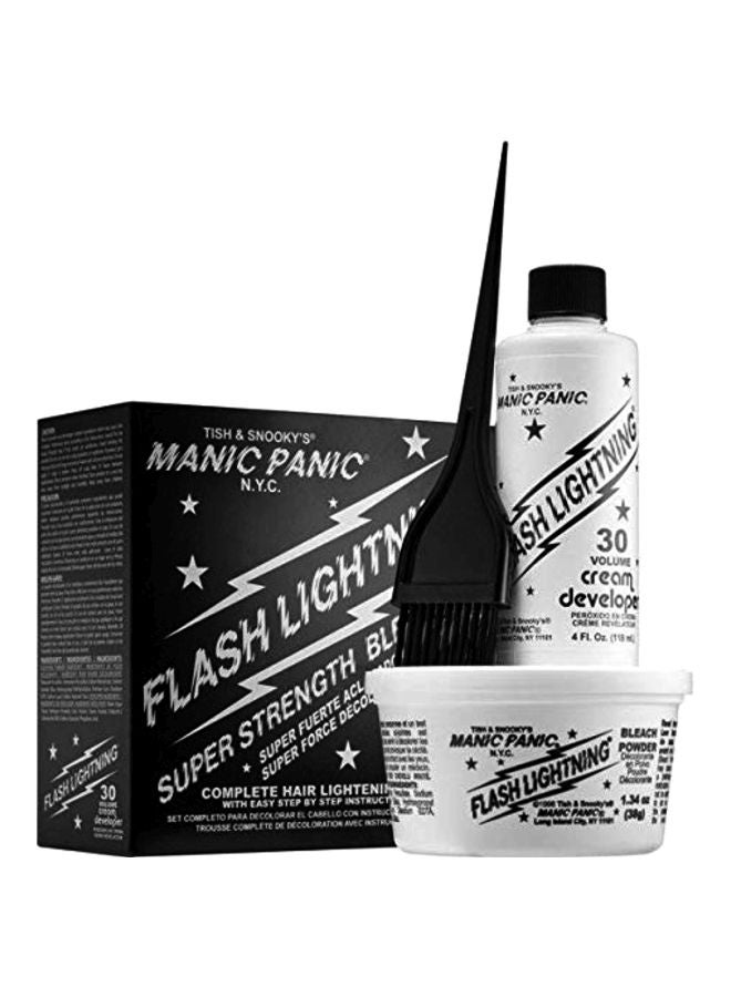 Flash Lightning Bleach Powder And Cream Developer 30 Volume Kit